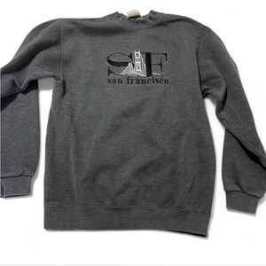 San Francisco grey mock neck crewneck